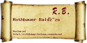Rothbauer Balázs névjegykártya